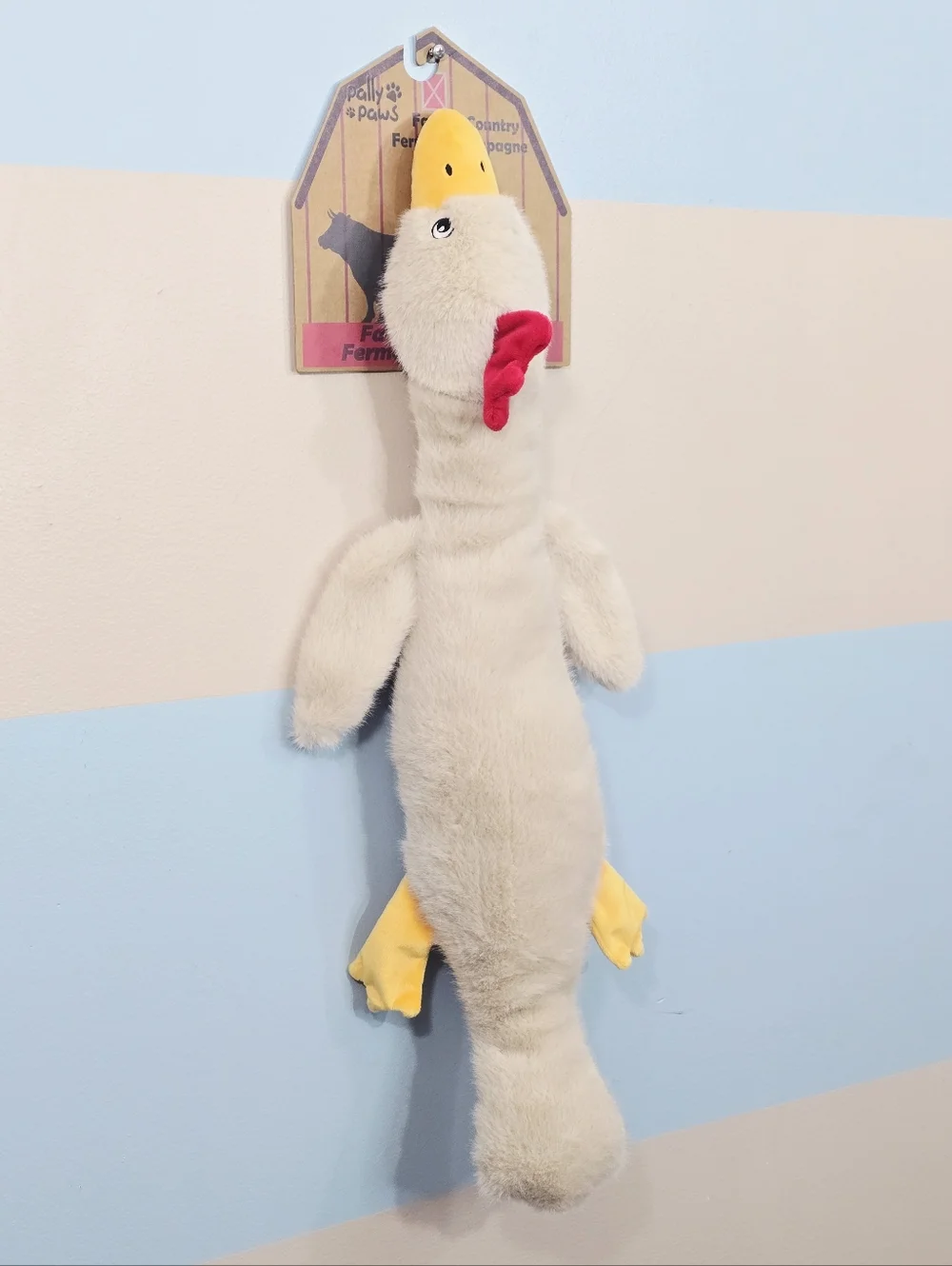 Pally Paws Plush Goose Large Dog Toy - White & Yellow